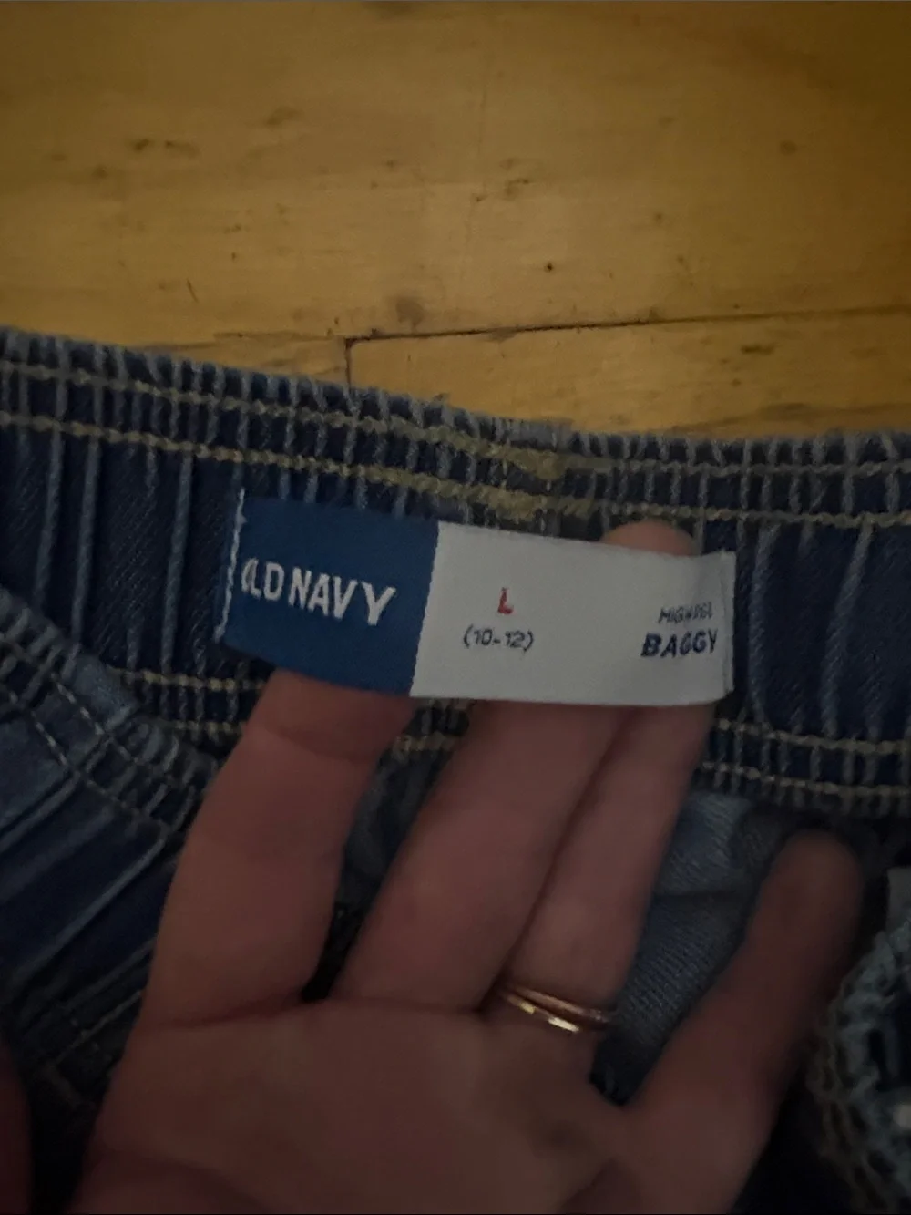 Girls Old Navy Blue Elastic-Waist Wide-Leg Jeans